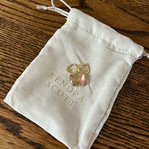 Kendra Scott Color Bar Pink Mother of Pearl Gold Ellie Huggie Earrings